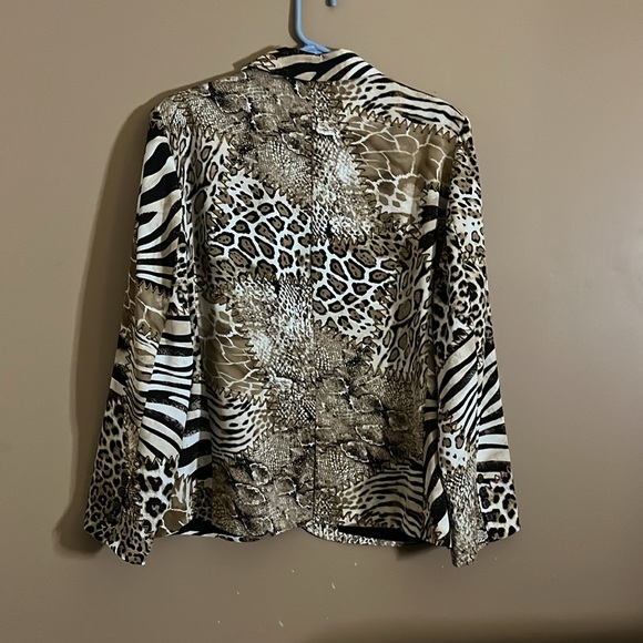 Plus Size Animal Print Blazer Jacket - Picture 5 of 5